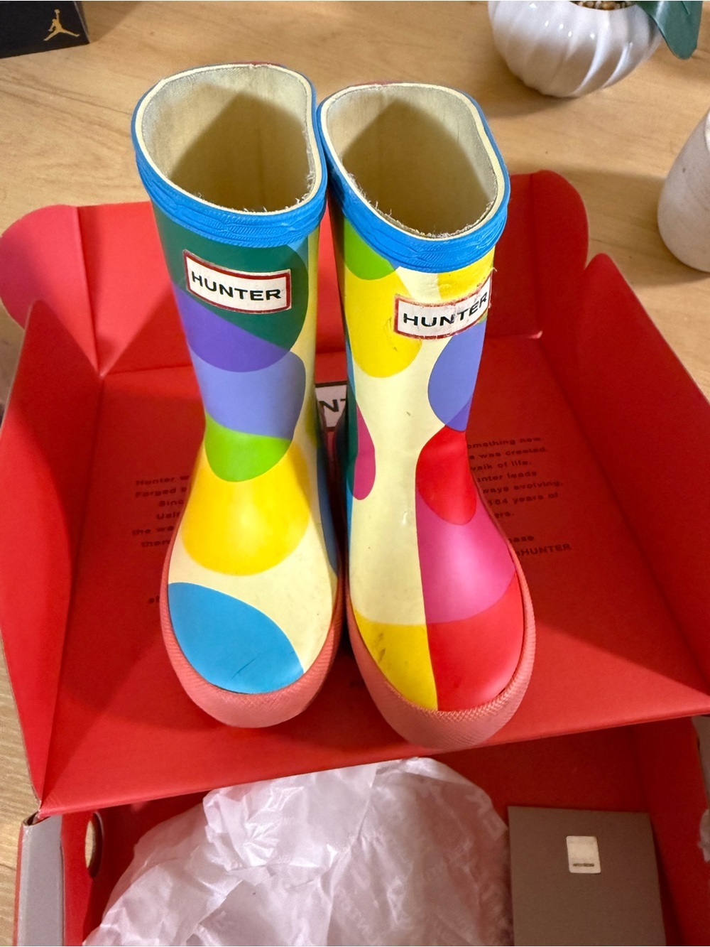 Hunter Kids Rainbow Polka-Dot Rain Boots - Multi
